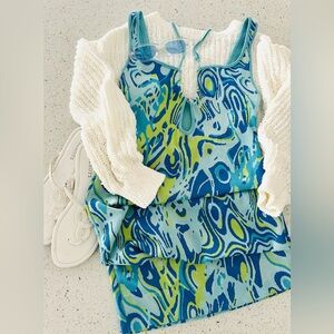 Zara Midi Dress Jacquard Bodycon Sleeveless Sz Small